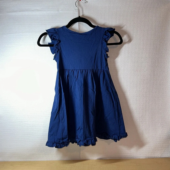 MILLIE LOVES LILY Girls Navy Pinafore Ruffle Dress Size 6 - Picture 3 of 5